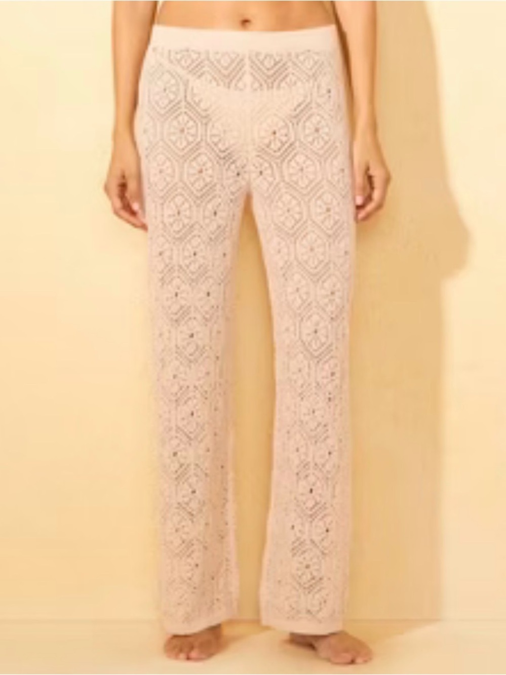 Crochet Wide-Leg Beach Vacation Pants - bathing suit cover-up sheerβ